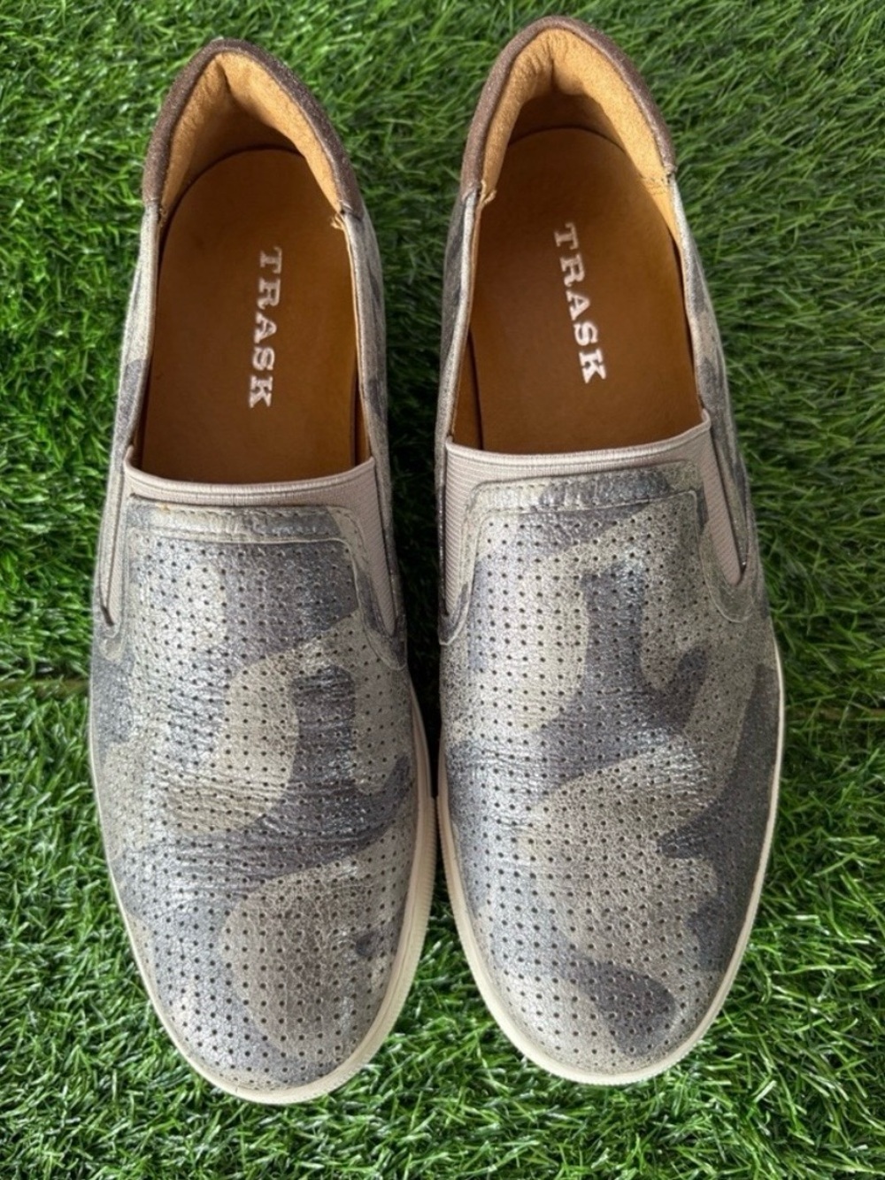 Trask Metallic Camo Print Slip On Shoes